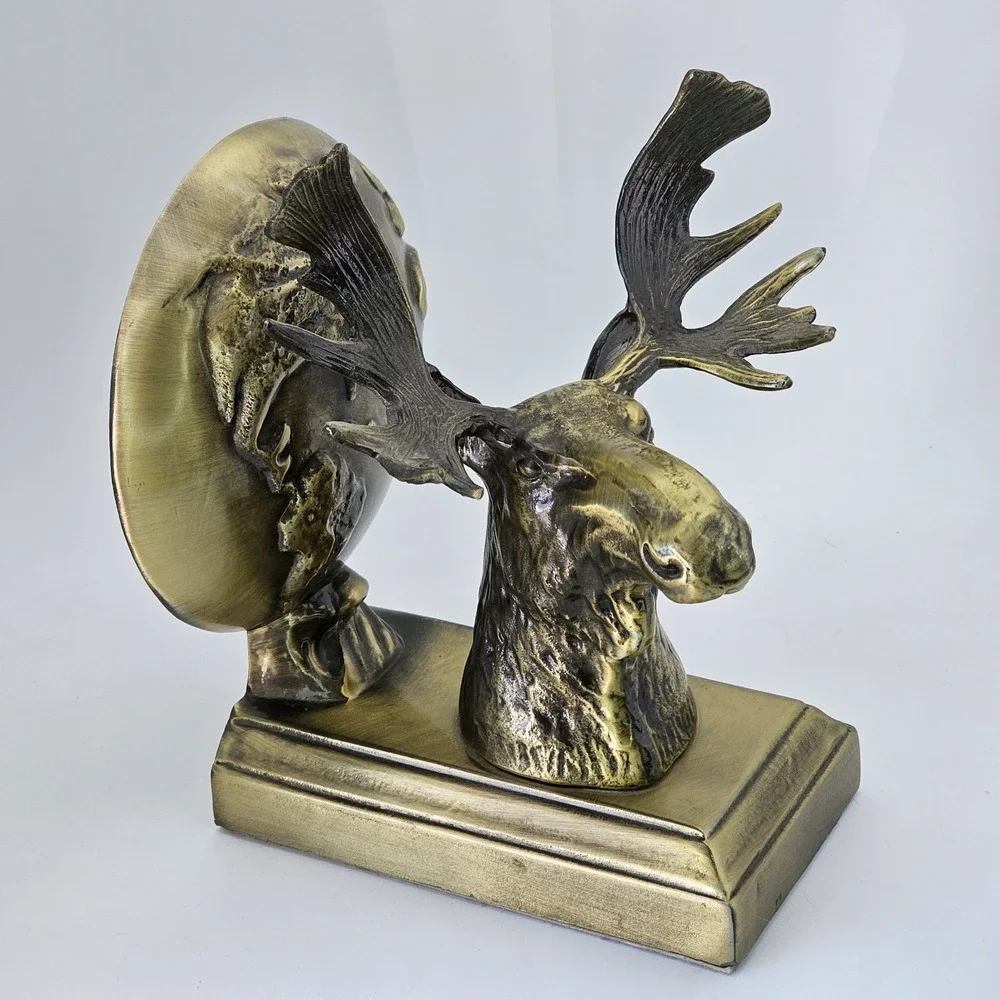 Bookend Frank Sarsaparilla Brass 1992 Moose & Globe Vintage Collectible Bookend